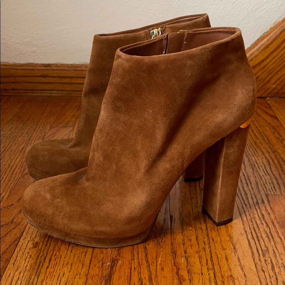 Michael Kors Haven Brown Suede Ankle Boots